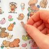 4Pcs/bag Cartoon Capybara Sticker Stationery DIY Decorative Stickers  Children