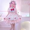 [Milky Time] Sakuna Yuki VTuber Halloween Cosplay, Women's Pink Maid (M)