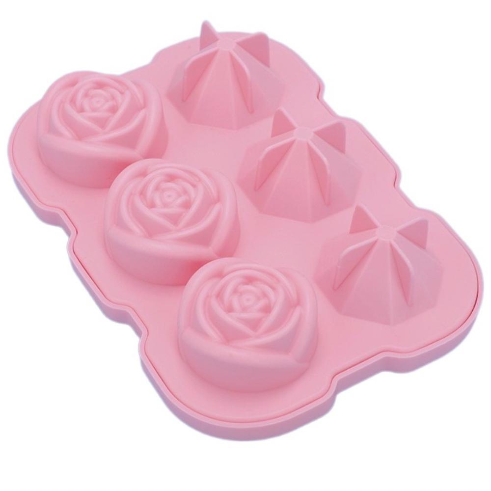Silicone Rubber Silicone Ice Cube Molds Reusable Rose Shape Ice Molds Diamond Ice Mold Party