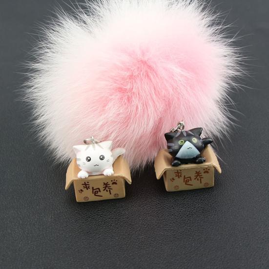 Прекрасный мультяшный котенок коробка кулон брелок для ключей держатель сумка висячий орнамент