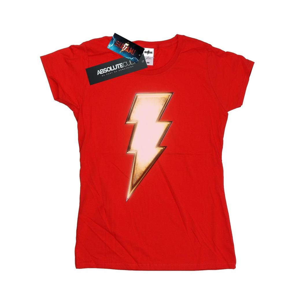 DC Comics Womens/Ladies Shazam Bolt Logo Cotton T-Shirt