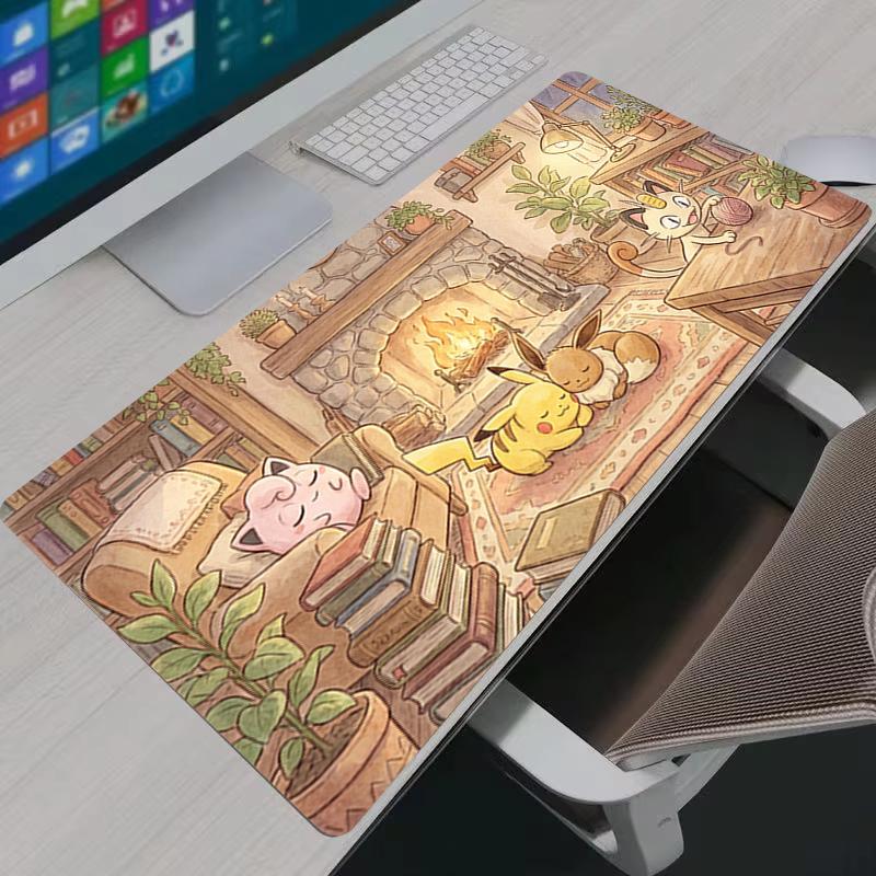 Mouse Pad Gaming PC Accessories P-pokemon Gamer Cabiner Keyboard Rug XXL Pikachu Desktop Mouse Mat Carpet Kawaii Rubber Mousepad