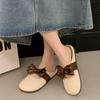 Soft-soled Bag Head Slippers Women's Lazy Shoes 2025 Spring New French Bow One-pedal Half-support Single Shoes
