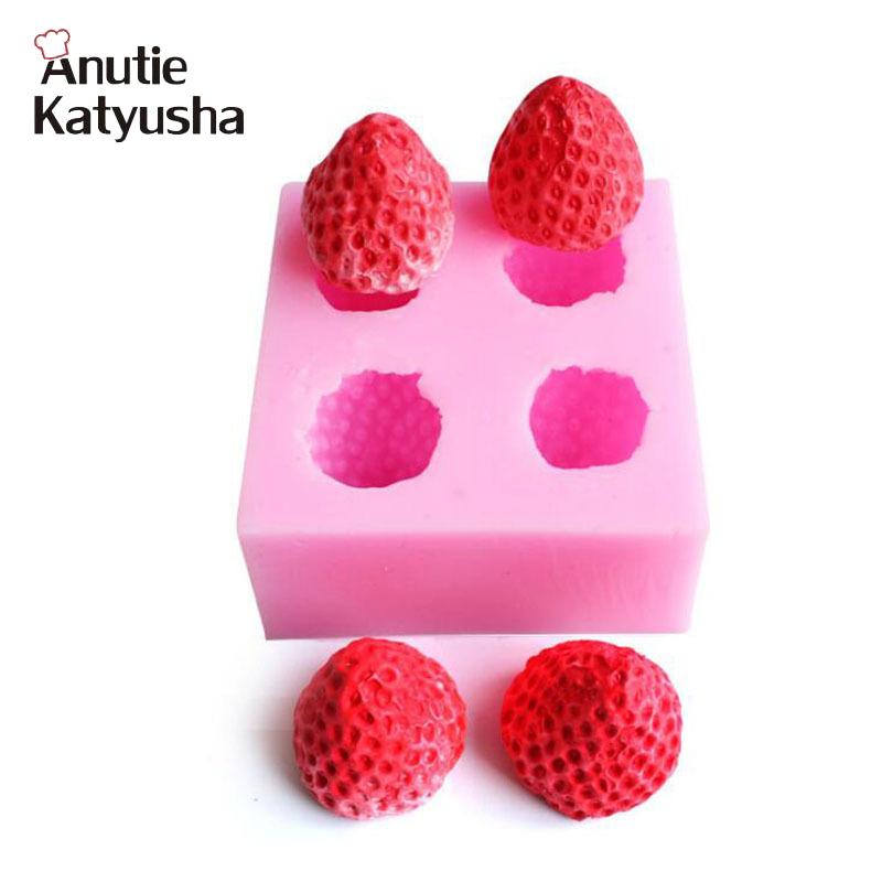 Strawberry Silicone Mould Fondant Chocolate Jelly Making Cake Tool Decoration Mold Oven Steam Available DIY Clay Resin Art
