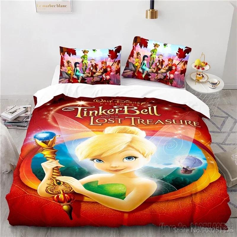 Tinker Bell Fairies 3D Print Duvet Cover Set HD Comforter Cover Bedclothes for Kids Bedding Sets Bedroom Decor