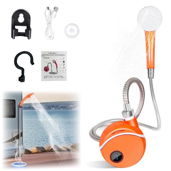 Портативный насос для душа для кемпинга, перезаряжаемый через USB, для кемпинга, пешего туризма, мойки автомобилей, чистки домашних животных, для путешествий на автофургоне, электрический насос-распылитель для душа