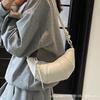 Fashion and leisure high-end sense simple solid color horn bag versatile personality Spice girl style one shoulder messenger women's bag