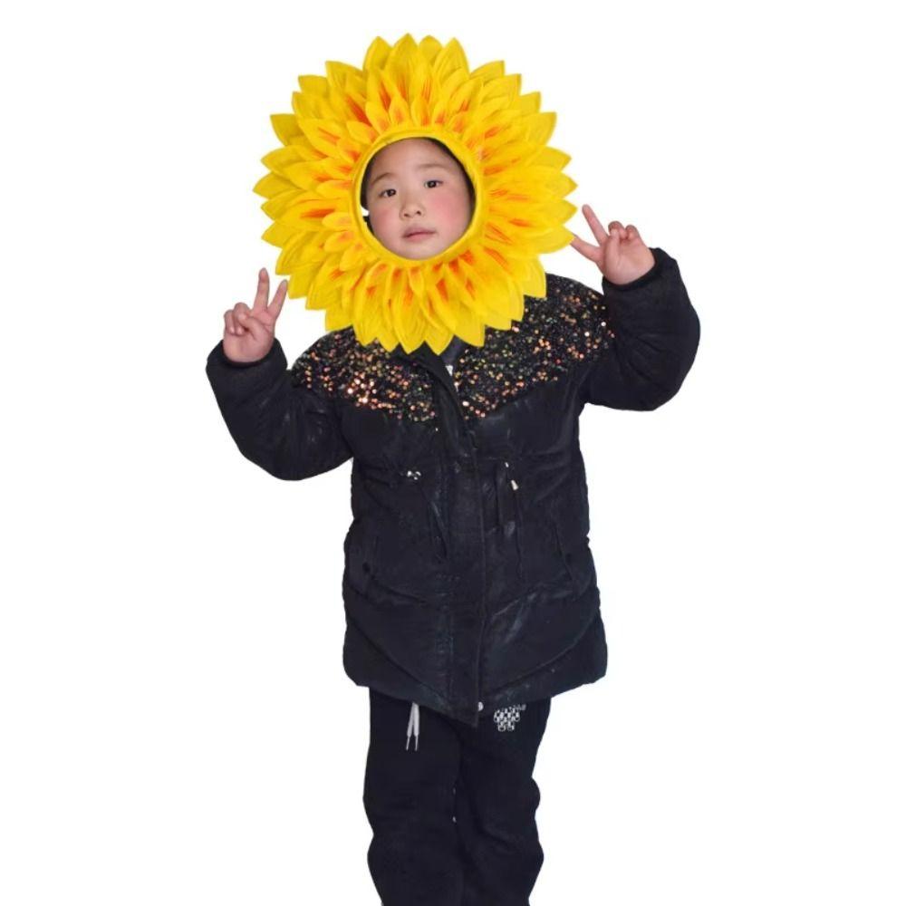 Funny Sunflower Headgear Dress Up Sunflower Hat Headpiece Party Sunflower Hat  Music Festival