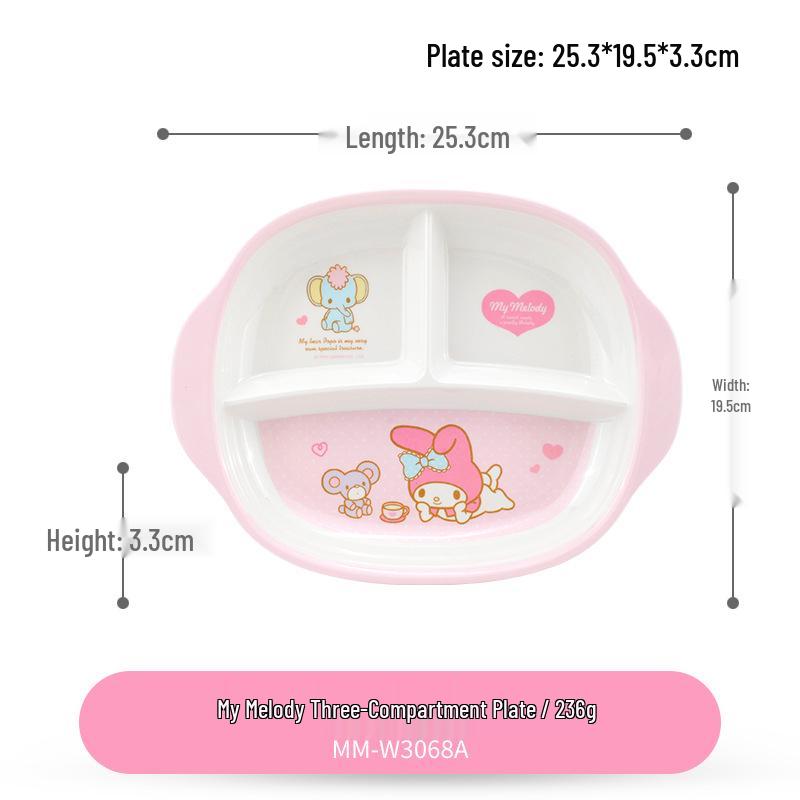 Детский набор посуды Sanrio My Melody: Милые тарелки, миски, ложки и чашки для кормления малыша.