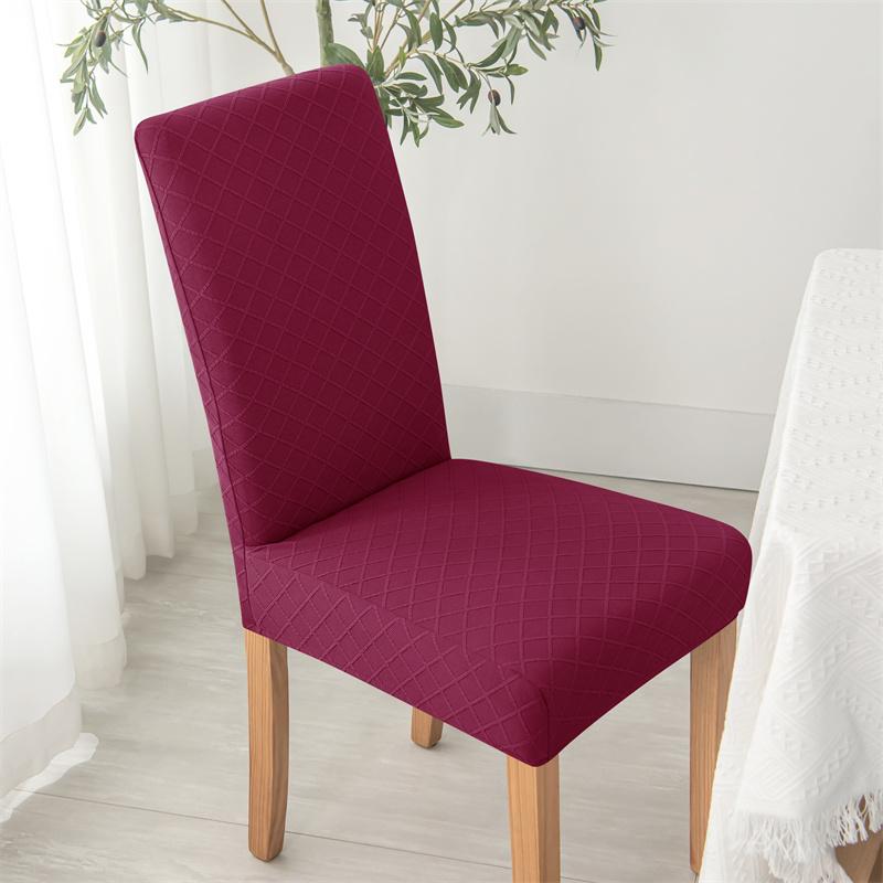 1pc Elastic Dust-proof Dining Chair Cover Solid Color Non-slip Seat Cushion Universal Simple Chair Slipcover for Hotel Banquet