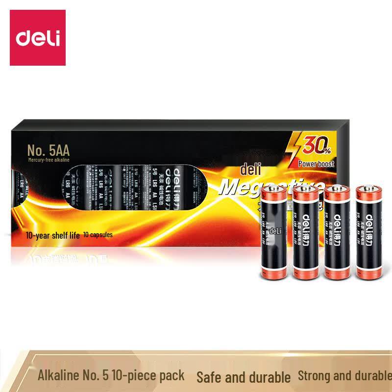 Deli 18502 AA Alkaline Batteries, 100-Pack CN plug (adapter included)