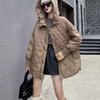Women's Spring Autumn and Winter Plus Size Medium Length Padded Thin Section Warm Jacket Casual Loose  Hooded Cold Windproof Outerwear