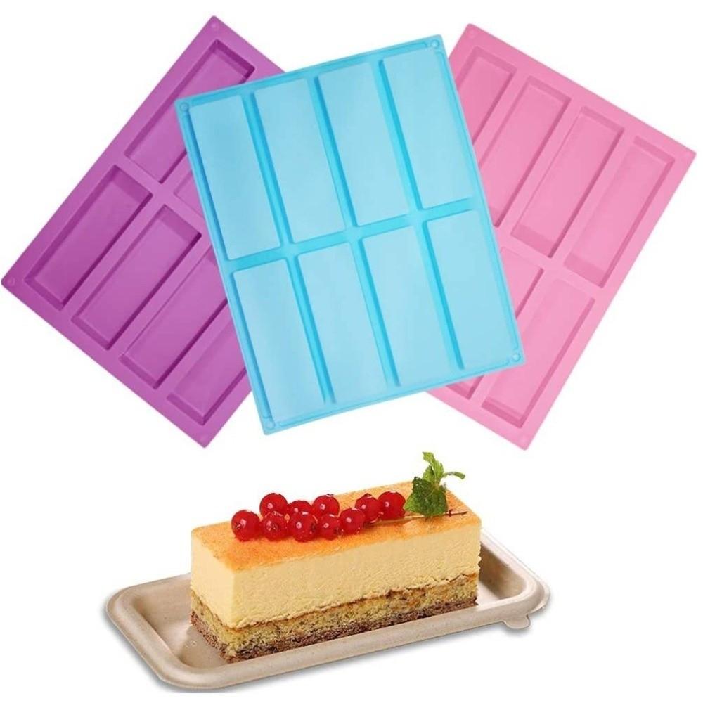 Rectangle Silicone Candy Mold DIY Silicone Ice Cube Tray Granola Bar Pan for Baking Energy Bars
