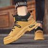 Мужские ботинки осенне-зимние модные повседневные желтые ботинки с толстой подошвой, нескользящие, удобные ботинки для улицы, молодежные рабочие ботинки с мягкой подошвой