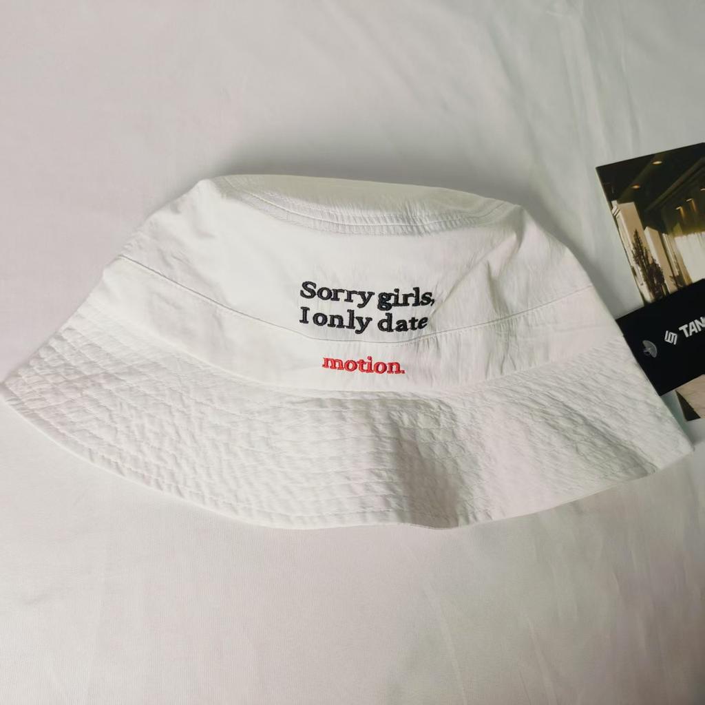 Spring and summer letter bucket hat men's and women's outdoor visor hat embroidered hat new mountaineering basin hat quick-drying thin