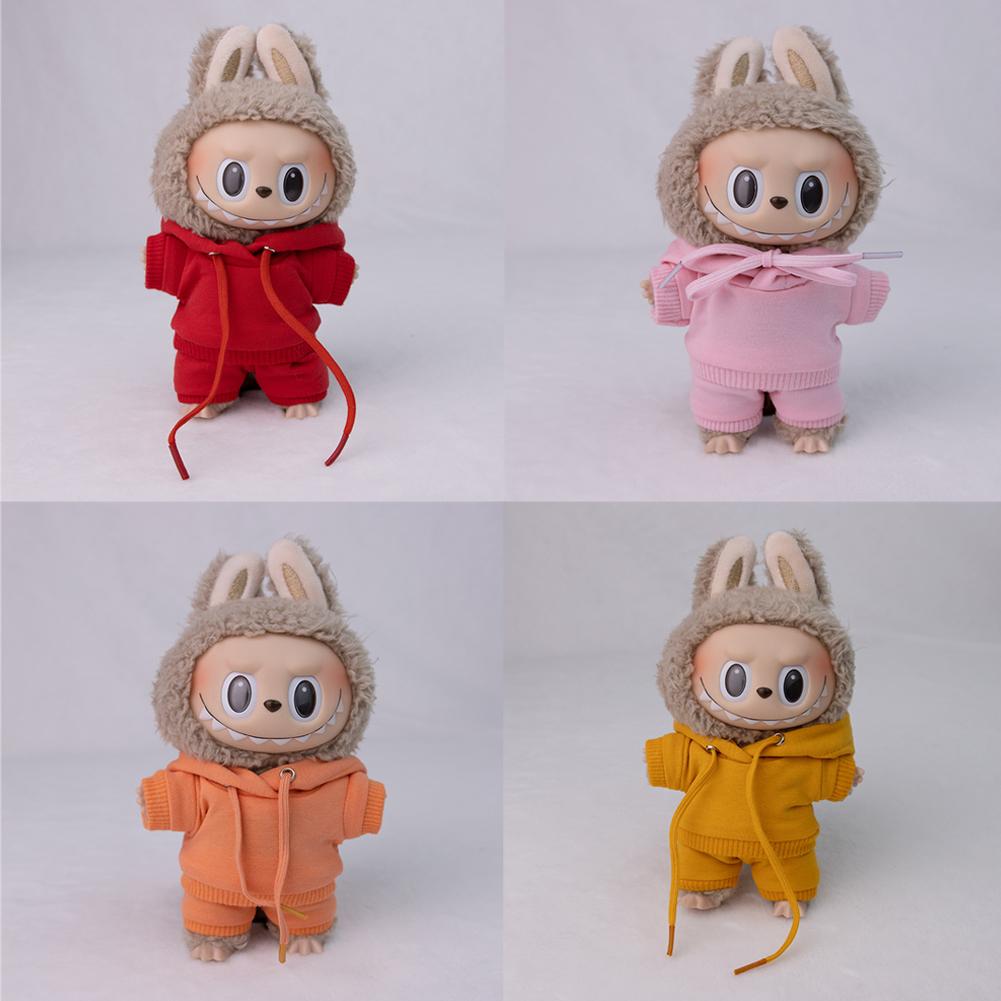 For 17cm Labubu Doll Clothes Fashion Clothes Hoodies Doll Clothes Color Match Hoodies Dolls Accessories Cute Decoration Little Cloths