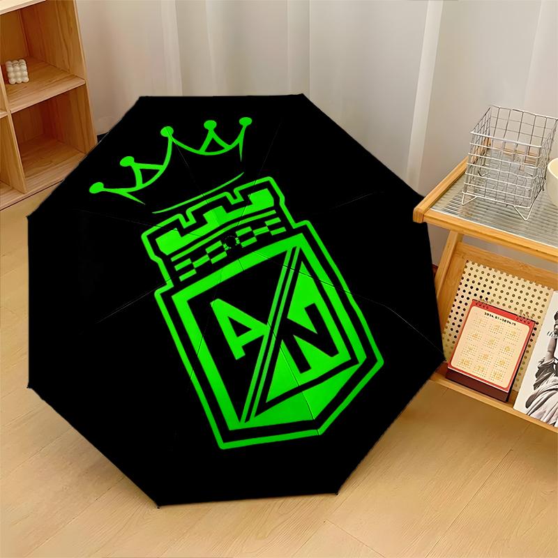 Atletico Nacional Fashionable Automatic Opening/Closing Folding Umbrella. Portable and Foldable, Ideal for Gift, Travel, and Daily Use