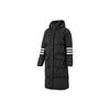 Neo Long Striped Hooded Down Jacket Winter Women Outerwear Black H18619