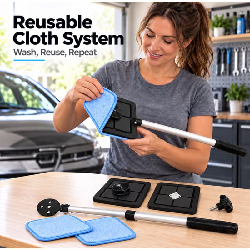 Magnetic Windshield Cleaner Set Stripe-free Portable 110-degree Cleaning Tool Without Dead Angle Home Bedroom Glass Cleaner