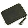 New Men Genuine Leather Zipper Coin Wallet Natural Leather Short Purse Card Holder Cash Clutch Wallet With Key Ring