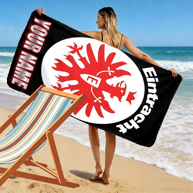 Custom Eintracht Frankfurt Print Beach Towel, Large Soft Quick Dry Towel for Beach Camping Swimming