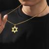 Star of David Hexagram Pendant Necklace for Men Women Black Stainless Steel Long Neck Chain Israel Jewish Judaism Jewelry