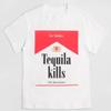 Графические футболки Tequila Killer Ретро Женские Хиппи Милые Винтажные Модные Рубашки Топы Смешные Футболки для Алкогольных Напитков Унисекс Одежда