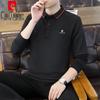 Мужская деловая рубашка-поло с длинным рукавом