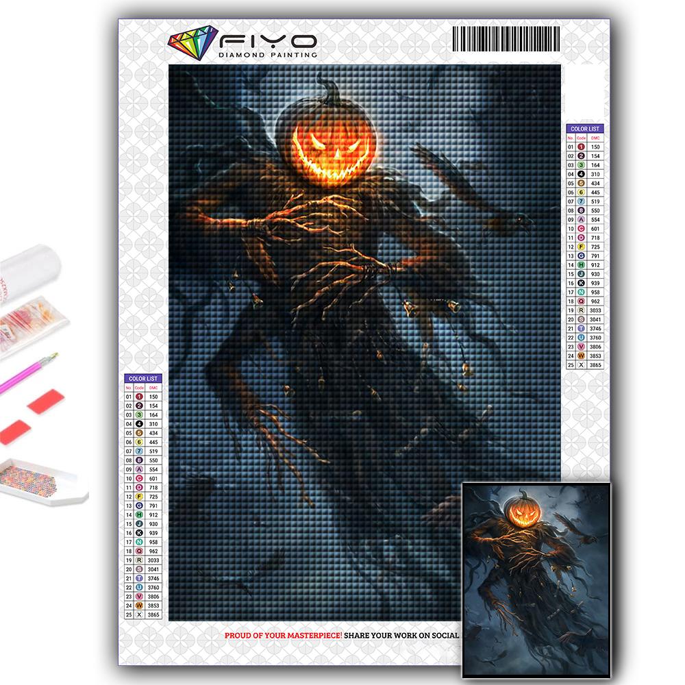 Алмазная картина Хэллоуин Страшная голова тыквы Человек Алмазная мозаика Ремесло Алмазная вышивка Картина
