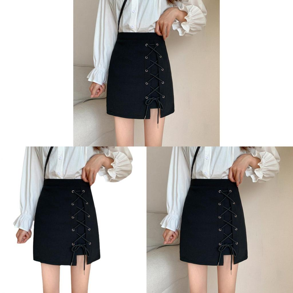 Summer High Waist Asymmetric Short Skirt With Tie Detail For Casual Womens Fashion