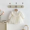 2025 Spring & Autumn Newborn Romper Dress - Baby Girl Chinese Style Mesh Princess Outfit for Full Moon & Hundred Days
