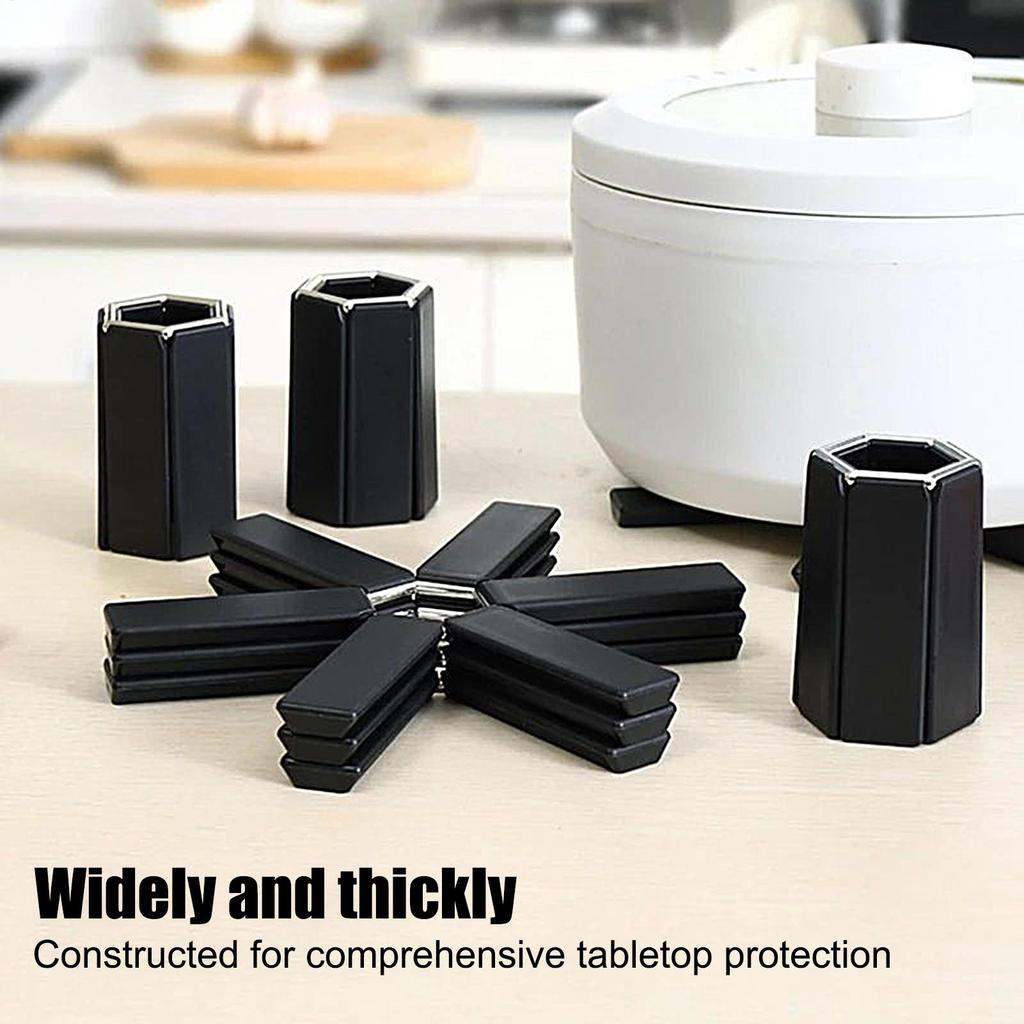 Kitchen Trivets Folding Insulation Pad Pot Mat Dish Placemat Coaster Folding Heat Insulation High Temperature Pots And Pans