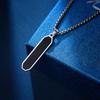 Titanium Steel Pendant Necklace Silver Black Long Strip Pendant New Fashion Jewelry  Unisex