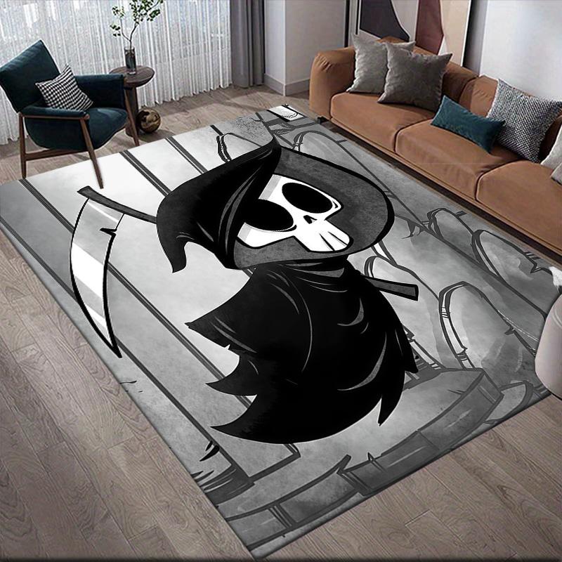 Have a Nice Death Flannel Pattern Square Carpet,Area Rug,Carpet Rug for Living Room Bedroom Sofa Playroom Decor,Non-slip Floor Mat