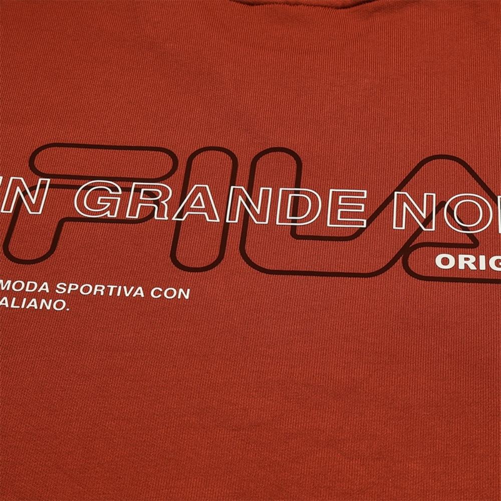 Fila Оригинальный Модный Тренд Повседневный Классический Универсальный Удобный Свободный Пуловер Толстовка с Круглым Вырезом Мужская толстовка Водно-Красный F11M549221FRD