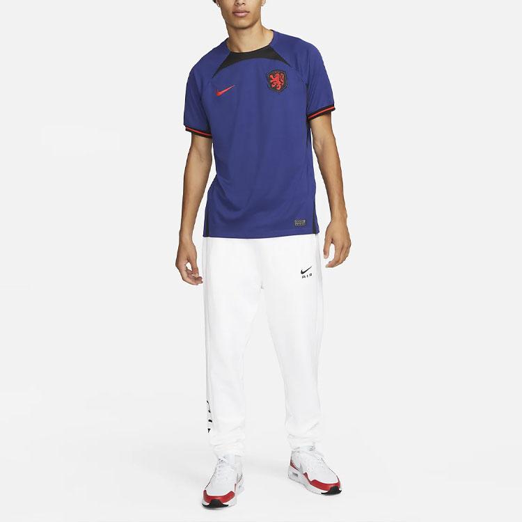 Nike Нидерланды 2022/23 Stadium Away Футболка Dri-FIT Deep Royal Blue/Black/Habanero Red Мужская уличная одежда DN0693-455