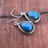Solid 925 Sterling Silver Pear Gemstone Labradorite Earring, Handmade Earring, Gift For Her, Bezel Earring, Women Earring