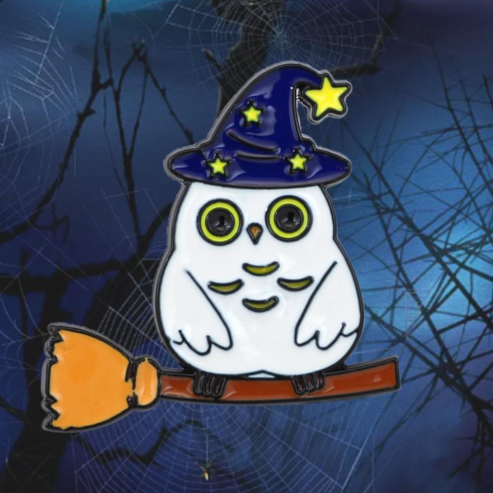 Zinc Zinc Zinc Alloy Halloween Funny Brooch Pumpkin Flying Broomstick Cat Brooch Skeleton Brooch Halloween