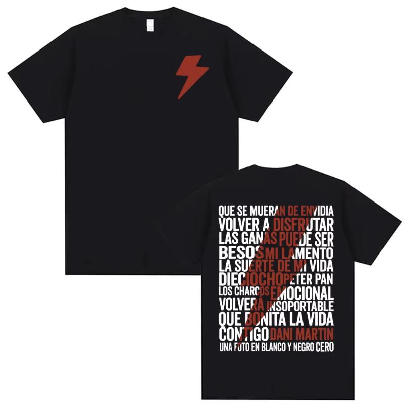 Dani Martin Ptos Anos Graphic T-shirts Men Women Fashion Classic Trend Tee Shirt Man High Quality Oversized Cotton T Shirts