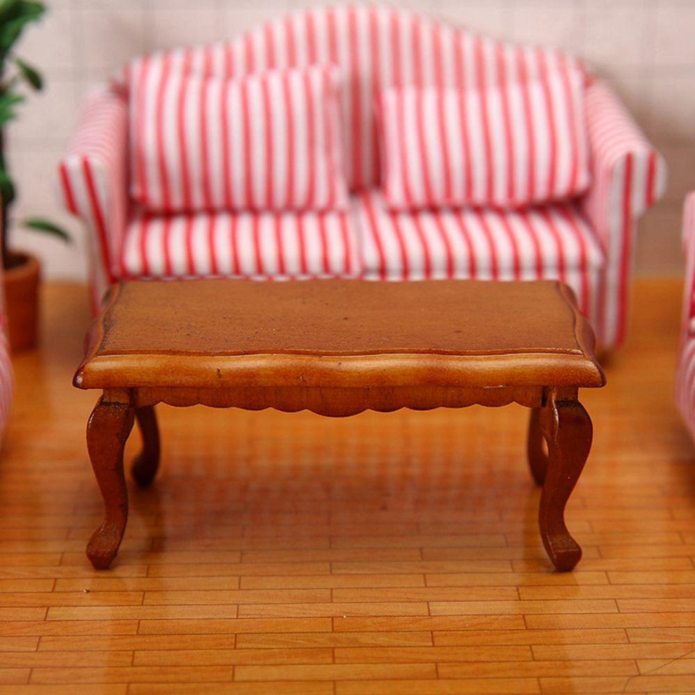 Miniature Accessories Doll House Decoration 1/12 Dollhouse Table Furniture Toys Wooden Coffee Table