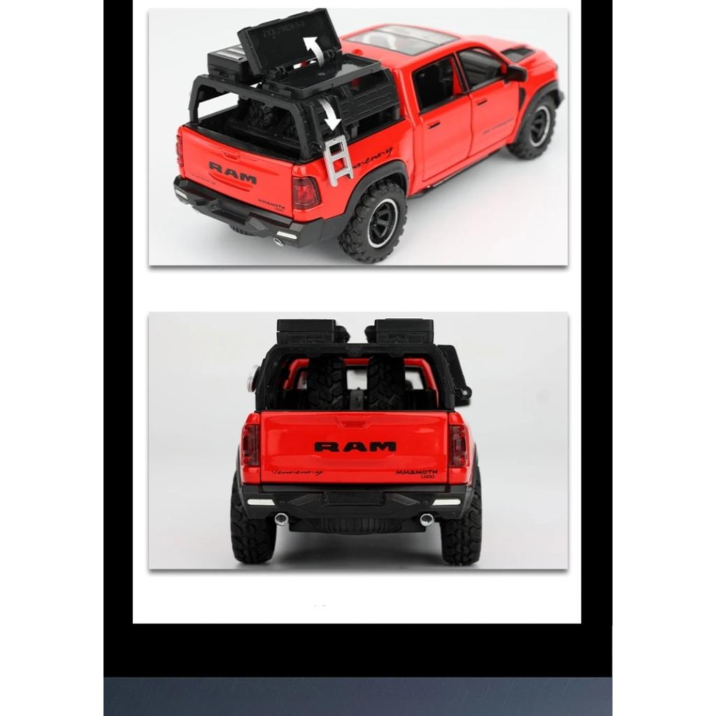 1/32 Dodge RAM MAMMOTH пикап игрушечная машинка миниатюрная литая металлическая модель внедорожника инерционный механизм со звуком и светом коллекция подарок мальчику