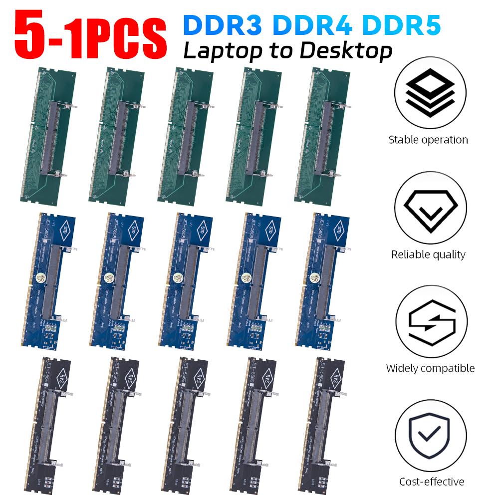 5-1PCS DDR3 DDR4 Адаптер памяти для ноутбука и настольного компьютера SO-DIMM к PC DIMM Card Connector Card Memory Stick RAM Connector Adapter