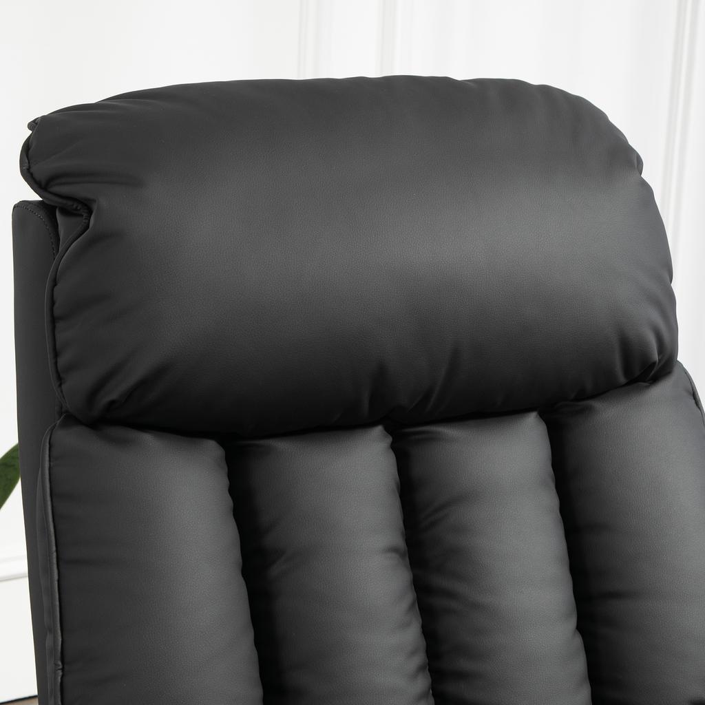 Electric Stand-Up Assist Chair, TV Chair, Chair with Stand-up Aid, Reclining Function, Faux Leather, 80 x 94 x 104 cm, Black