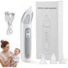 Electric Nasal Aspirator for Babies 3 Suction Levels, 3 Silicone Nozzles, Rechargeable & Portable Nose Cleaner with Soothing Lullaby