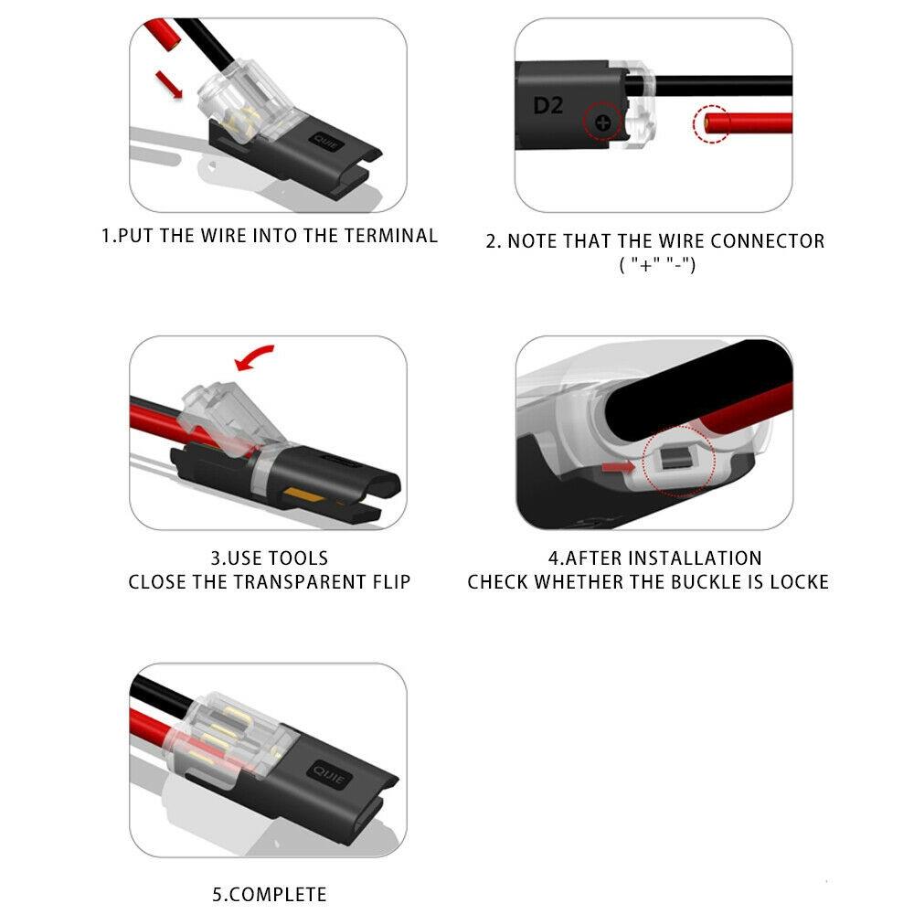10/20/30/50 шт. 2-контактная вилка, защелкивающиеся разъемы для проводов, автомобильный электрический разъем, клеммный зажим для подключения