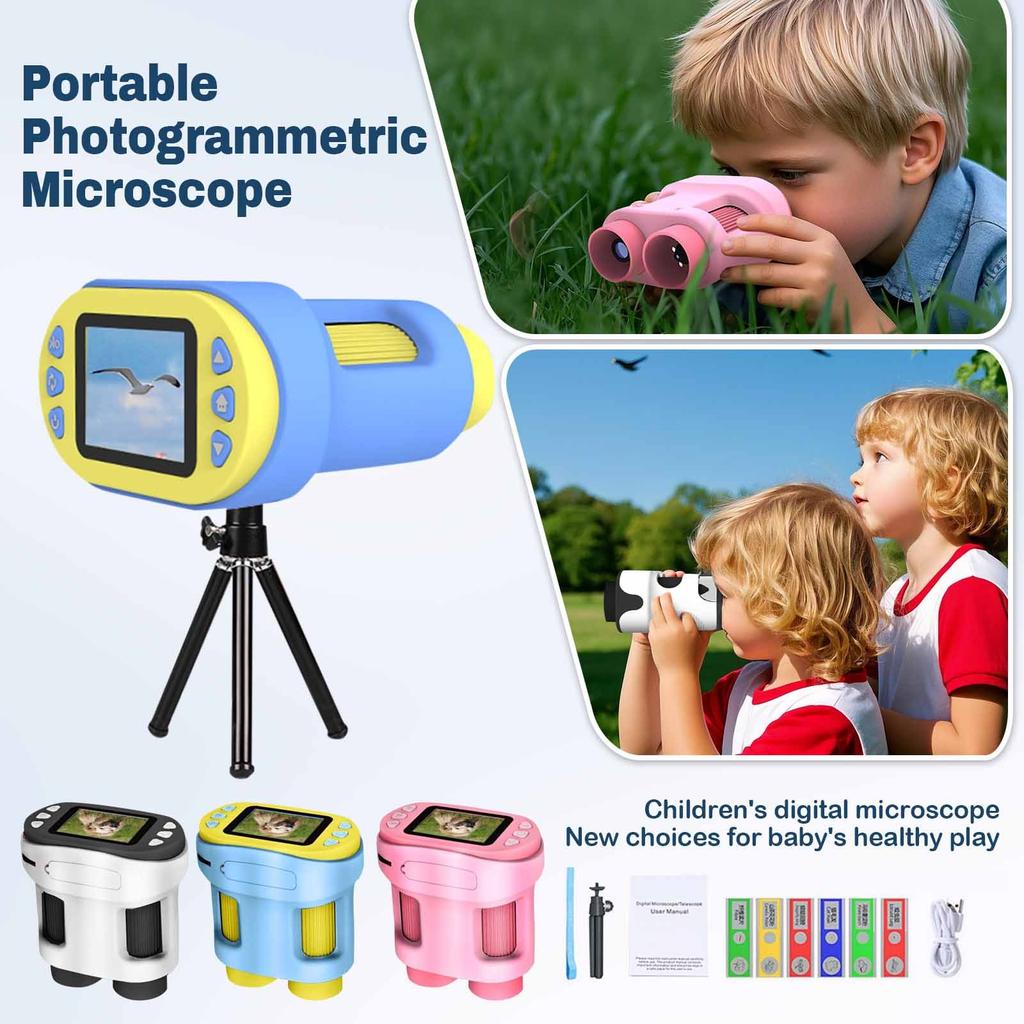 Детский микроскоп, 1000x портативный микроскоп, делает фотографии и видео, может быть использован в качестве подарка на Рождество или день рождения