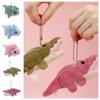 Cartoon Dinosaur Plush Keychain Soft Triceratops Keyring Funny Dinosaur Doll Pendant  Girls