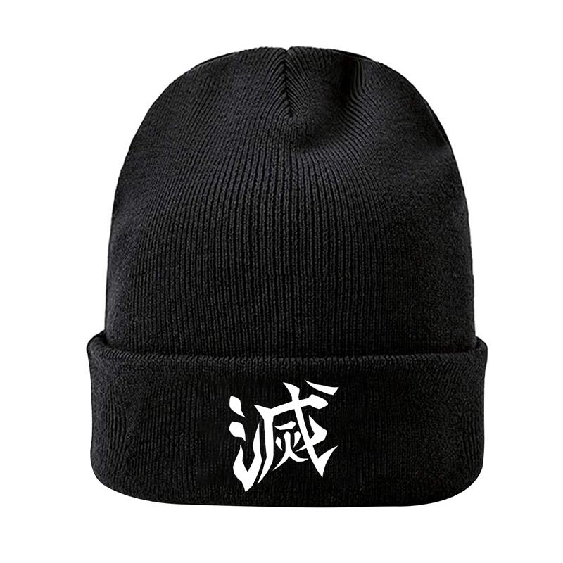 Demon Slayer Eyes Knitted Hat For Women Unisex Beanies Winter Hats Polyester Kimetsu No Yaiba Anime Manga Hip Hop Melon Cap