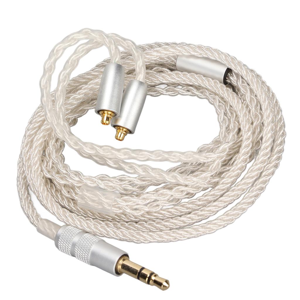 MMCX Headphone Cable 8 Strands Silver Plated Copper Headphone Upgrade Cable for SE215 SE315 SE425 SE535 SE846 TK200 T100