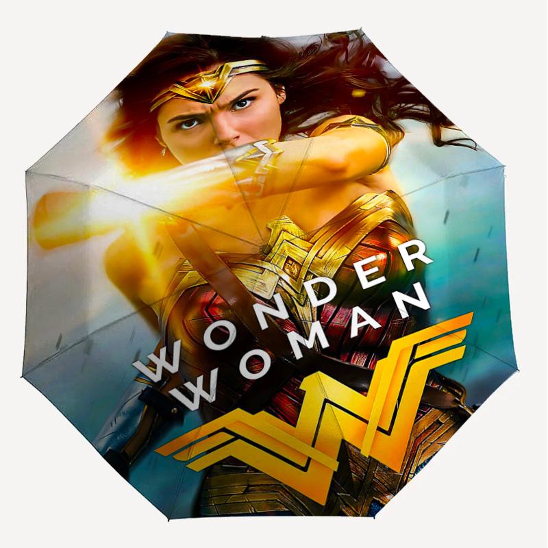 1pc Wonder Woman Automatic Open/Close Umbrella Compact Folding Umbrella with 8-Rib Shaft lightweight esign, for Women/Men1202A